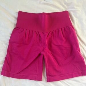 NVGTN Hot Pink Mid Rise Seamless Shorts